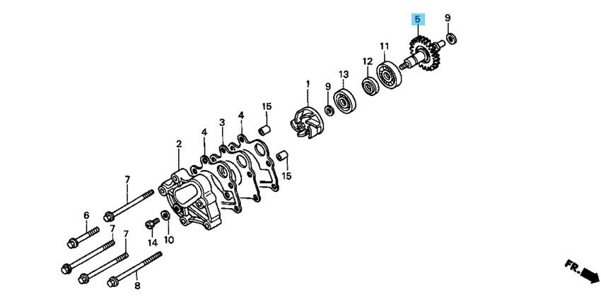 HONDA CR250R 1997-2007 Genuine Water Pump Gear 19240-KZ3-J20 OEM