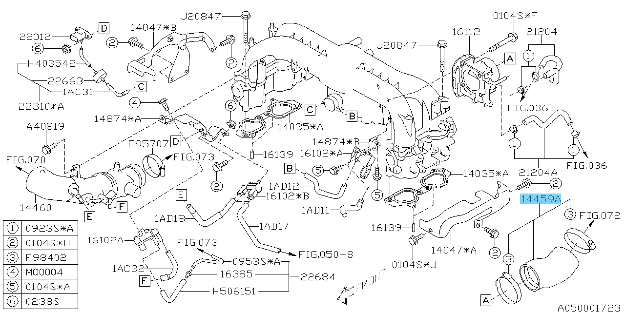 SUBARU FORESTER SH# 2009-2013 Genuine Air Intake Duct Assy 14459AA660 OEM