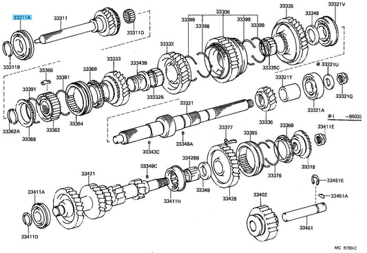 TOYOTA LAND CRUISER BJ70 85-87 Genuine Bearing For Input Shaft Front 90363-40035
