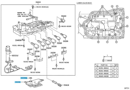 TOYOTA CAMRY ASV40 10-17 Genuine Transmission Filter & Pan Gasket & O-Ring set