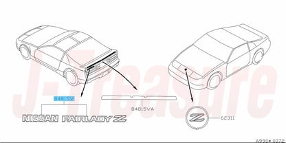 NISSAN FAIRLADY Z Z32 98-00 Genuine Rear Label "NISSAN FAIRLADY Z" 93094-VP100