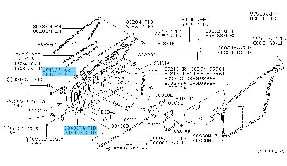 NISSAN MAXIMA A32 '95-99 Genuine Fr/Door Hinge Upper & Lower(RH or LH) Set OEM