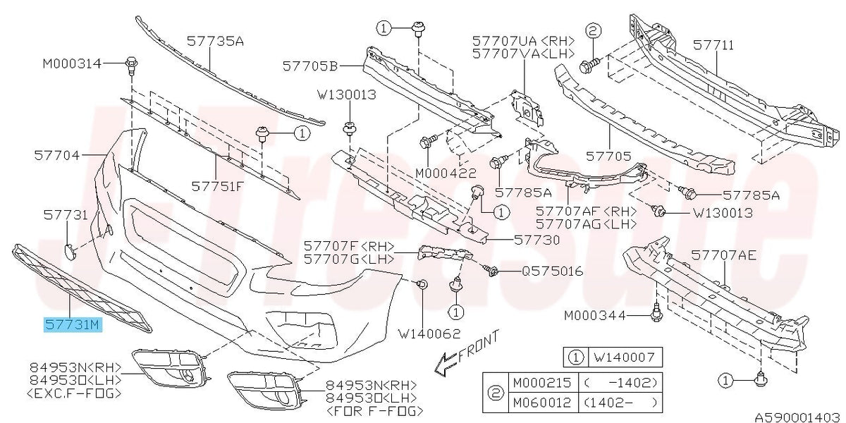 SUBARU IMPREZA WRX STI VAF 15-17 Genuine Front Bumper Lower Intake 57731VA080