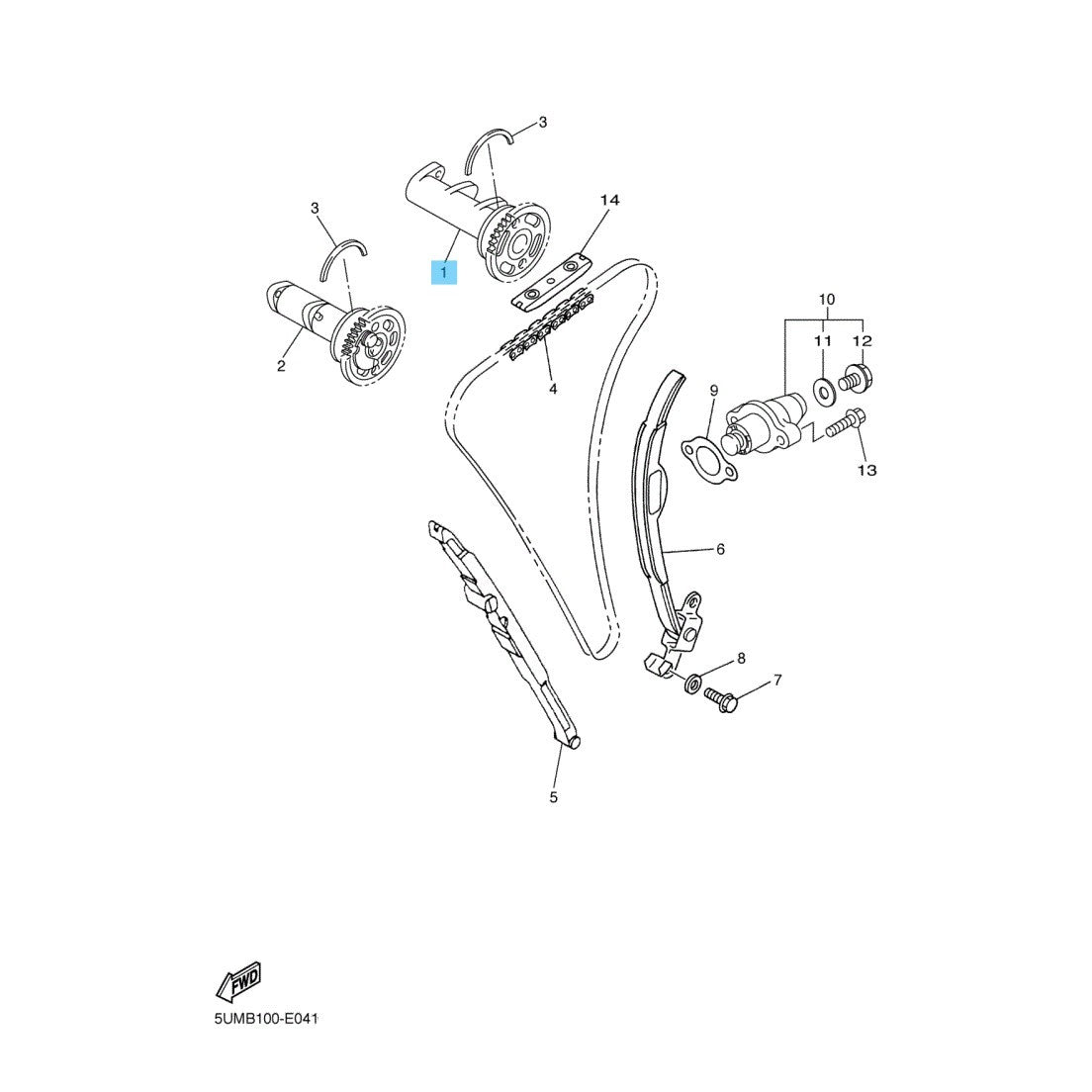 YAMAHA WR250F 2007-2009 2011-2013 Genuine Camshaft Assy No.1 5UM-12170-10-00