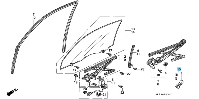 HONDA CIVIC 2D COUPE EJ1 EJ2 93-95 Genuine Window Regulator Crank Handle x1 OEM