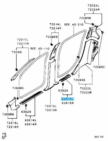 MITSUBISHI L200 TRITON KB9T Genuine Rear Scuff Plate Left Side MN123961HA OEM