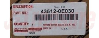 TOYOTA HIGHLANDER GSU55 10-19 Genuine Front Brake Rotor 43512-0E030 x2 Set OEM