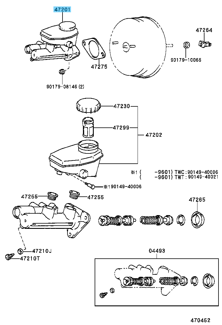 TOYOTA SUPRA JZA80 96-98 Genuine Brake Master Cylinder Sub Assy 47201-14880 OEM