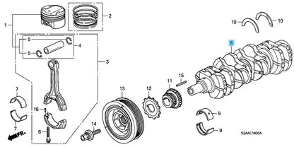 HONDA S2000 AP2 2004-2009 Genuine F22C Engine Crankshaft 13310-PZX-A01 OEM