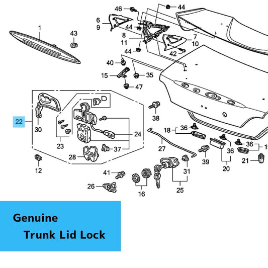 HONDA S2000 AP1 AP2 窶・2-09 Genuine Trunk Lid Lock(POWER)(HANDLE) 74851-S2A-A01