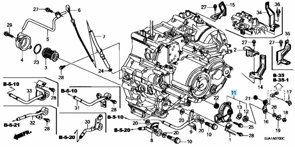 HONDA ACCORD CROSSTOUR ODYSSEY Genuine Transmission Range Position Sensor OEM