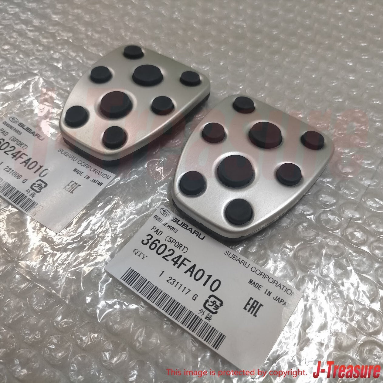 SUBARU IMPREZA WRX STI GDF 04-06 Genuine Aluminum Clutch & Brake Pedal Pad Set