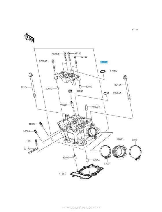 KAWASAKI KX250F 2015-2016 Genuine Cylinder Head Comp 11008-0842 OEM