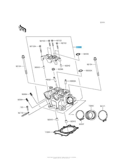 KAWASAKI KX250F 2015-2016 Genuine Cylinder Head Comp 11008-0842 OEM