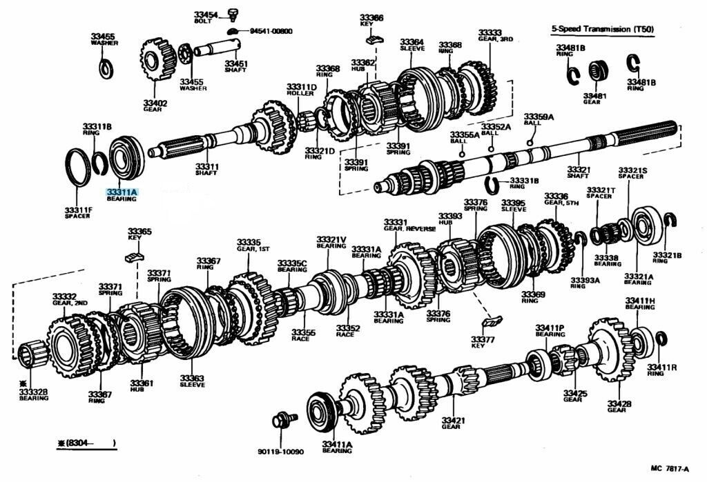 TOYOTA LEVIN TRUENO AE86 T50 Mission Genuine Bearing Input Shaft 90365-30020 OEM