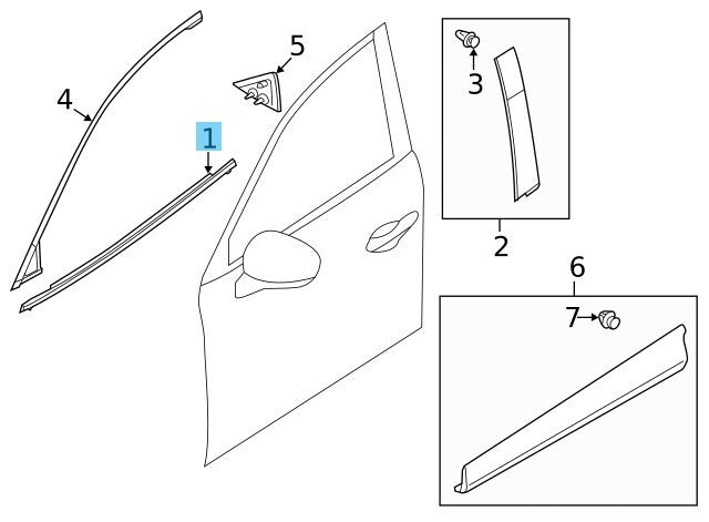 MAZDA CX-5 KF2P KF5P 17-23 Genuine left Belt Molding Window Trim KB7W-50-650C