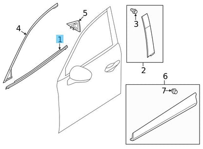 MAZDA CX-5 KF2P KF5P 17-23 Genuine left Belt Molding Window Trim KB7W-50-650C
