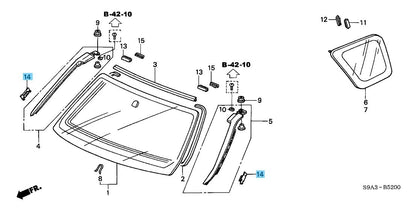 HONDA CR-V RD# 02-06 Genuine Front Windshield Side Clip B 91574-S2X-305 x6 Set