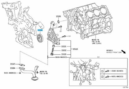 TOYOTA CAMRY GSV40 / 50 07-11 , 13-17 Genuine OIL Pump Rotor Set 15103-31050 OEM