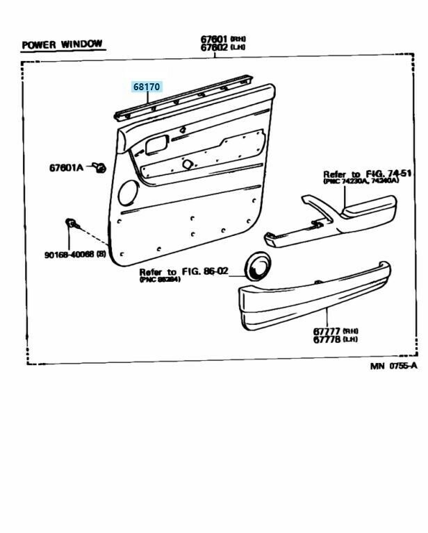 TOYOTA LAND CRUISER FZJ80 LEXUS LX450 Genuine Weatherstrip Inner Door 4set OEM