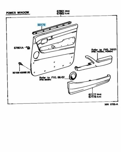 TOYOTA LAND CRUISER FZJ80 LEXUS LX450 Genuine Weatherstrip Inner Door 4set OEM