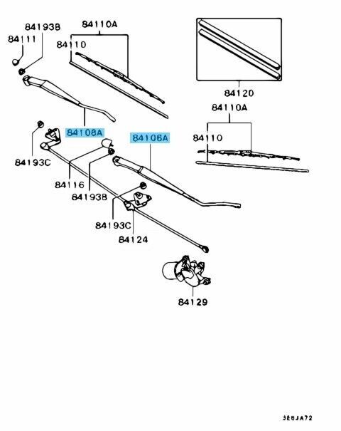 MITSUBISHI LANCER Evo 4 5 6 Genuine Front Windshield Wiper Arm Assy RH & LH Set