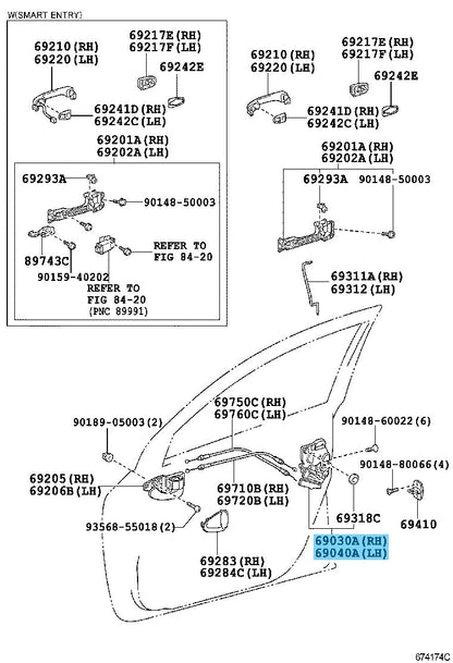 TOYOTA RAV4 ASA/GSA33 06-18 Genuine Front Door Lock Assy W/Motor RH & LH Set OEM