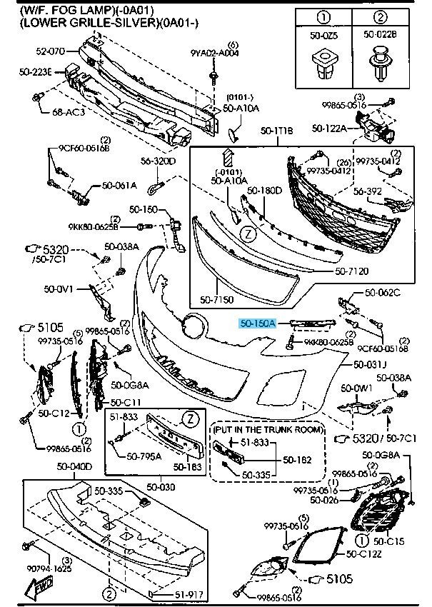 MAZDA CX-7 ER19 10-12 Genuine Front Bumper Lower Bracket LH EH44-50-161D OEM