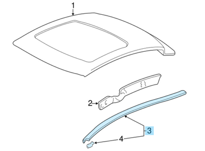 HONDA ACURA INTEGRA DC# 94-01 Genuine Roof Side & Front Door Window Molding set