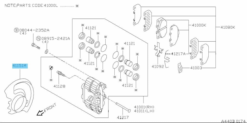 NISSAN SILVIA 200SX S14 S15 Genuine Front Brake Splash Dust Guard 41160-74F00