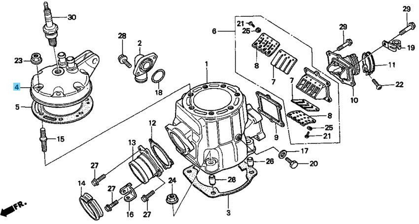 HONDA CR500R CR500RA 1991-2001 Genuine Cylinder Head 12200-ML3-760 OEM