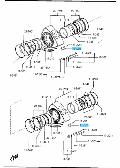 MAZDA RX-7 FD3S 86-95 Genuine Apex Seal Spring N326-11-C06C x6 Set OEM