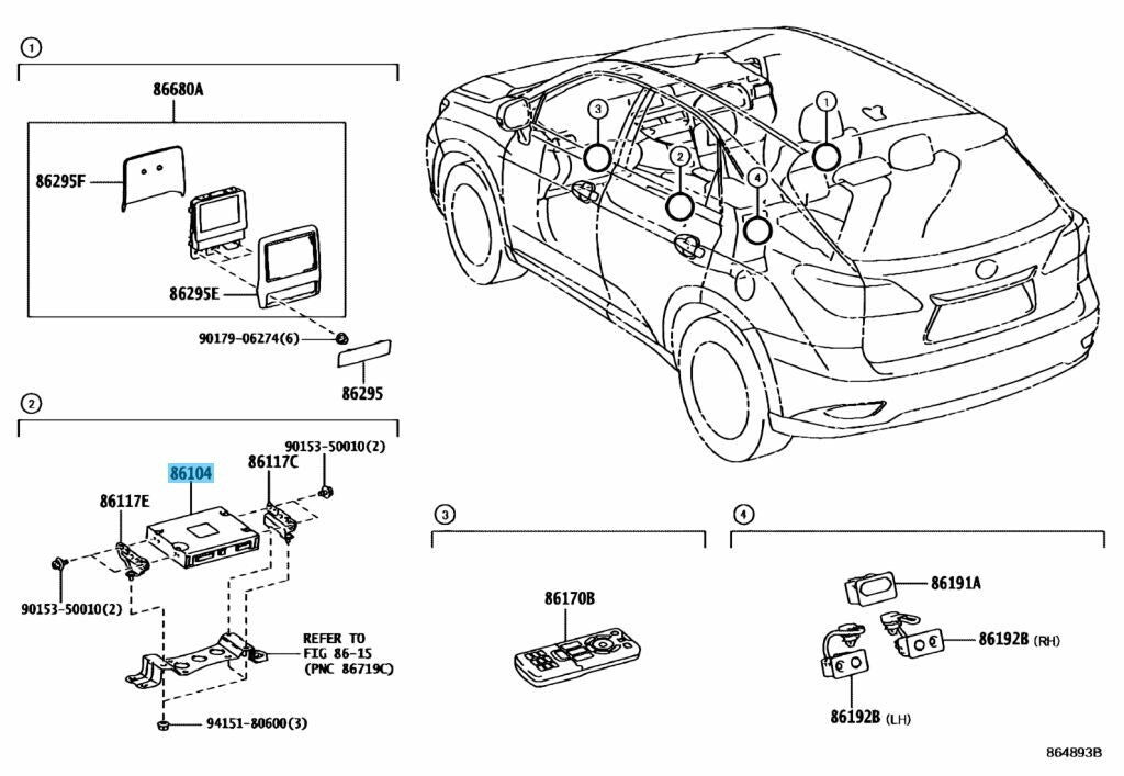 TOYOTA LEXUS RX450h AGL10 GGL10 Genuine Multi-Display Controller 86104-60010 OEM