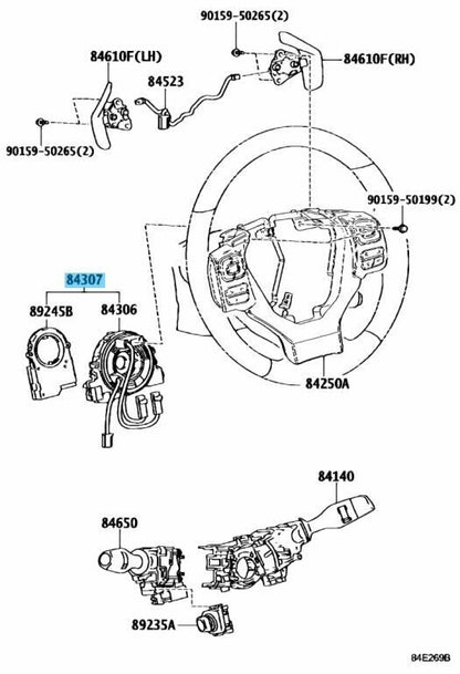 TOYOTA LEXUS IS350 ASE30 2016-2022 Genuine Spiral Sensor Cable 84307-53030 OEM