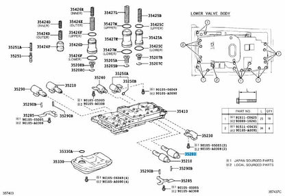 TOYOTA 4RUNNER UZN210 04-22 Genuine Lock Up Control Solenoid Assy 35280-30050