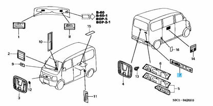 HONDA ACTY TRUCK HA3 Genuine Maximum Load Capacity 350kg Sticker 75747-SJ8-000ZD