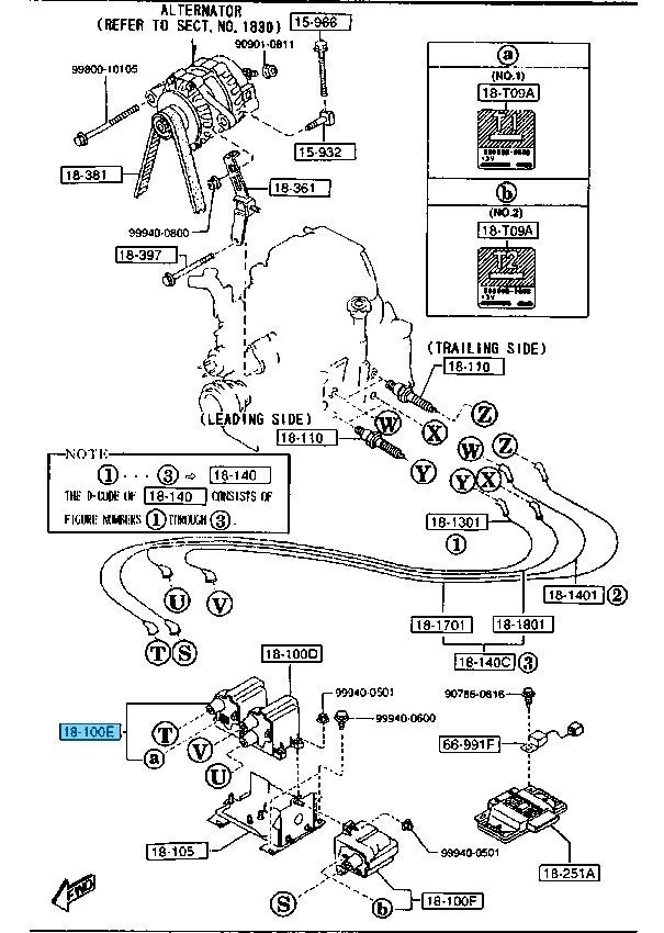 MAZDA RX-7 FD3S '03-05 Genuine Trailing Ignition Coil No.1 N3A1-18-100 OEM