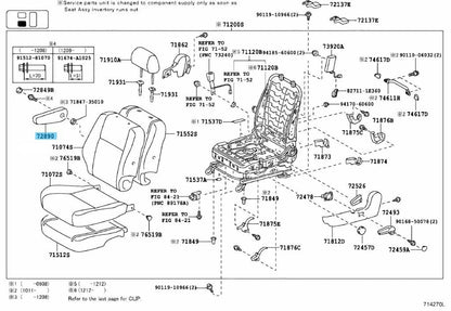 TOYOTA FJ CRUISER GSJ1# 13-14 Genuine Armrest assy Sheet C LH 72890-35021-B0 OEM