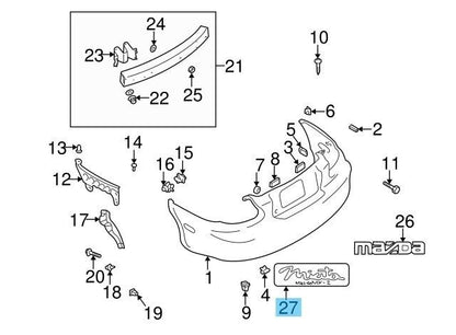 MAZDA MX-5 MIATA 99-05 Genuine Rear Emblem Black "MX-5 MIATA" NC10-51-721B OEM