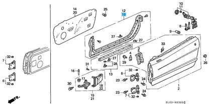 HONDA ACURA NSX NA1/2 91-05 Genuine Door Lower Weatherstrip LH 72350-SL0-023 OEM