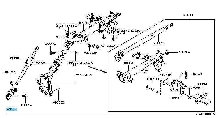 NISSAN 350Z Z33 03-09 Genuine Steering Lower Joint Assy 48080-AG30A OEM