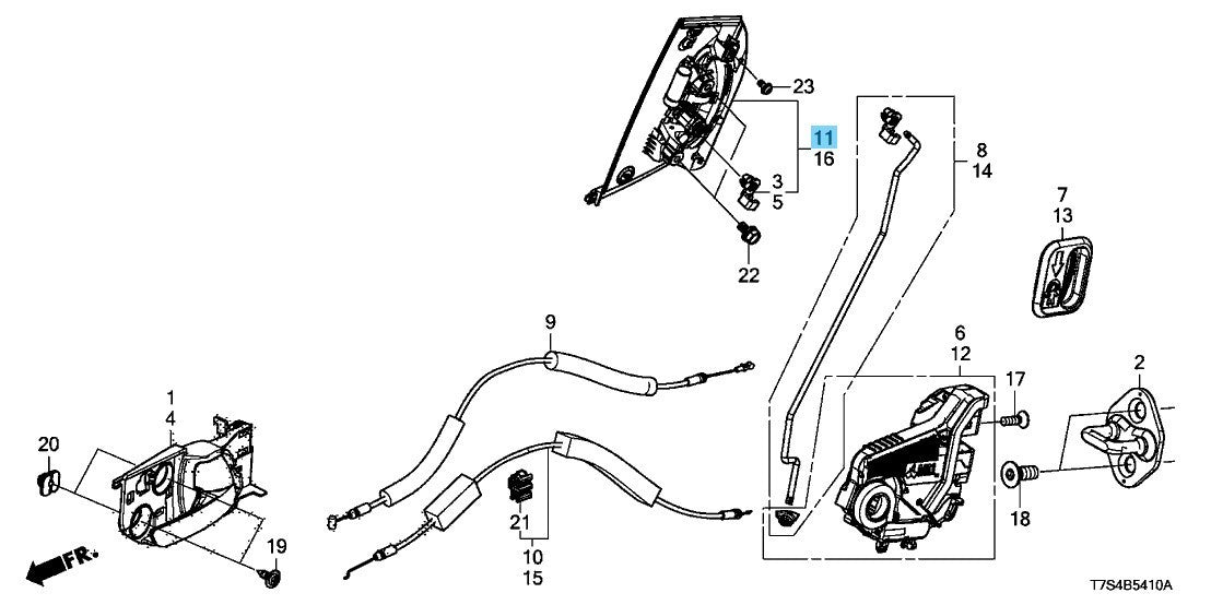 HONDA HR-V RU# '16-22 Genuine Rear Outer Door Handle Assy RH 72640-T7A-J01 OEM
