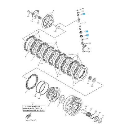 YAMAHA YZF-R1 '07-24 Genuine Push Lever Axle Bearing(2 Sizes) & Oil Seal Set OEM