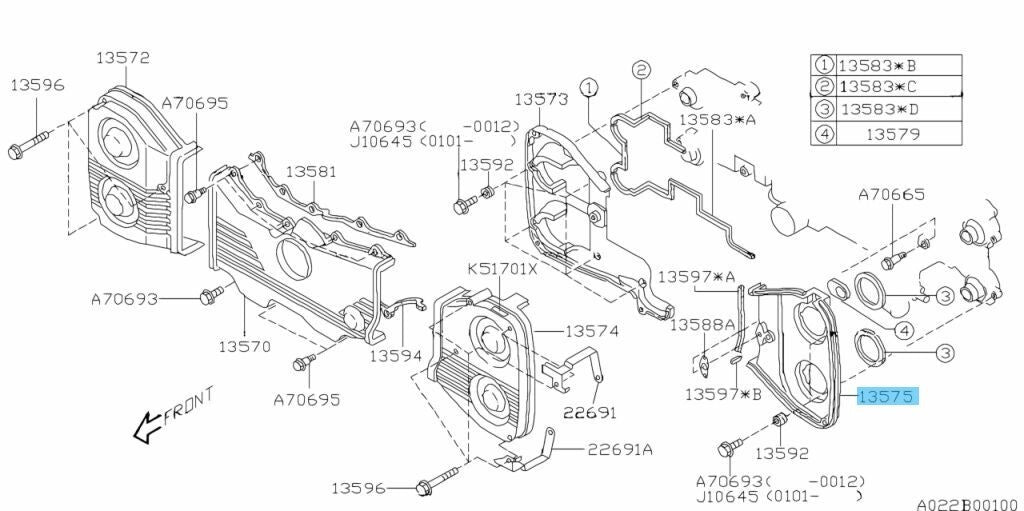 SUBARU OUTBACK BP# BR# 05-12 Genuine Timing Belt Cover Left No.2 13575AA130 OEM