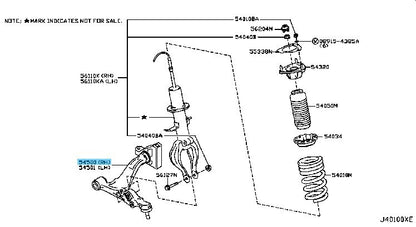 NISSAN GT-R R35 2010-2011 Genuine Front Lower Control Arm RH 54500-JF50A OEM