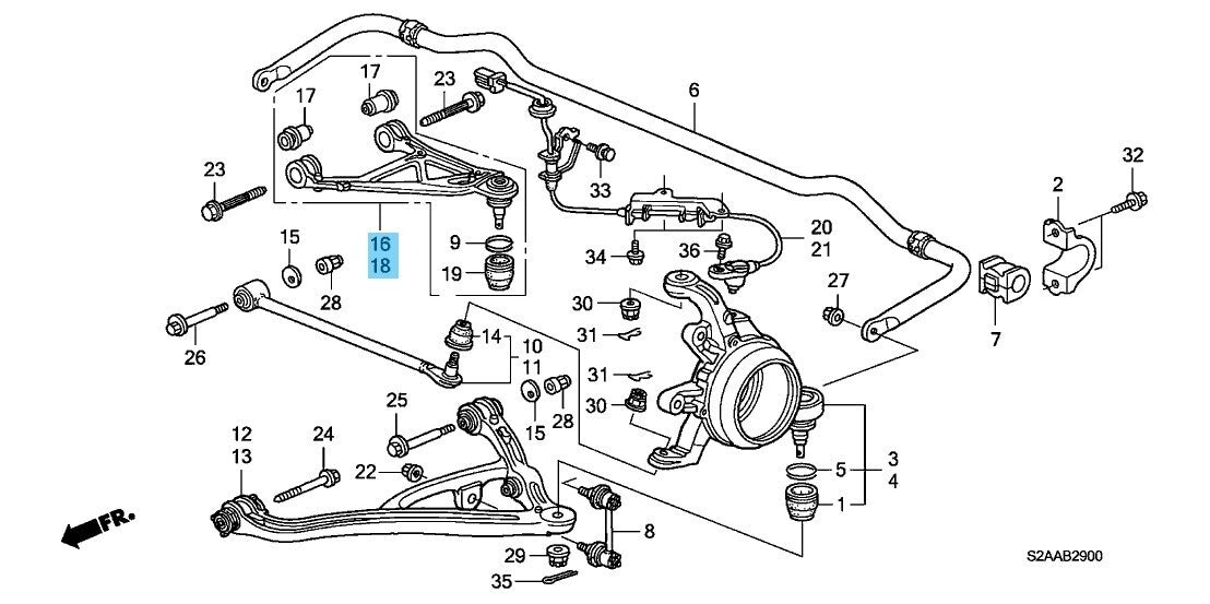 HONDA S2000 AP1 AP2 04-09 Genuine Rear Upper Control Arm RH & LH Set OEM
