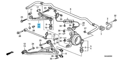 HONDA S2000 AP1 AP2 04-09 Genuine Rear Upper Control Arm RH & LH Set OEM
