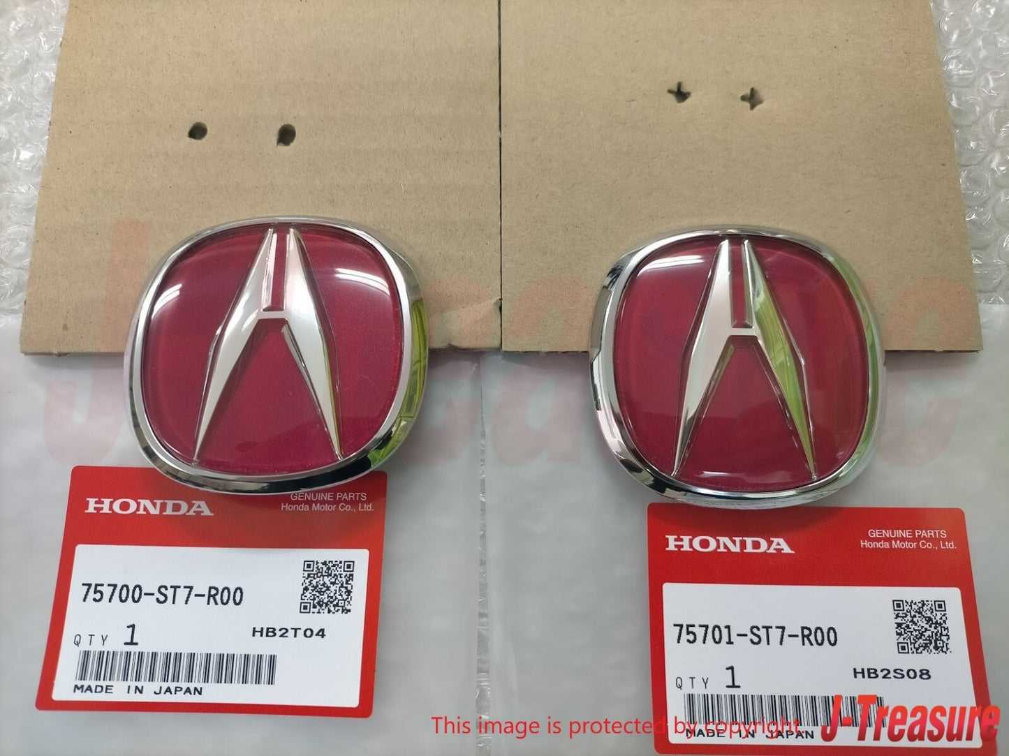 HONDA ACURA INTEGRA TYPE-R DC2 97-01 Genuine "A" Emblem Red Front & Rear Set OEM