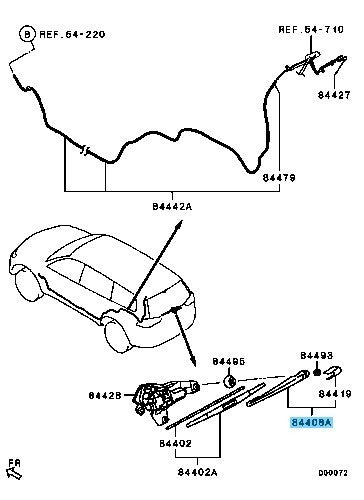 MITSUBISHI PAJERO SPORT KH4W KH8W Genuine Rear Window Wiper Arm 8253A029 OEM