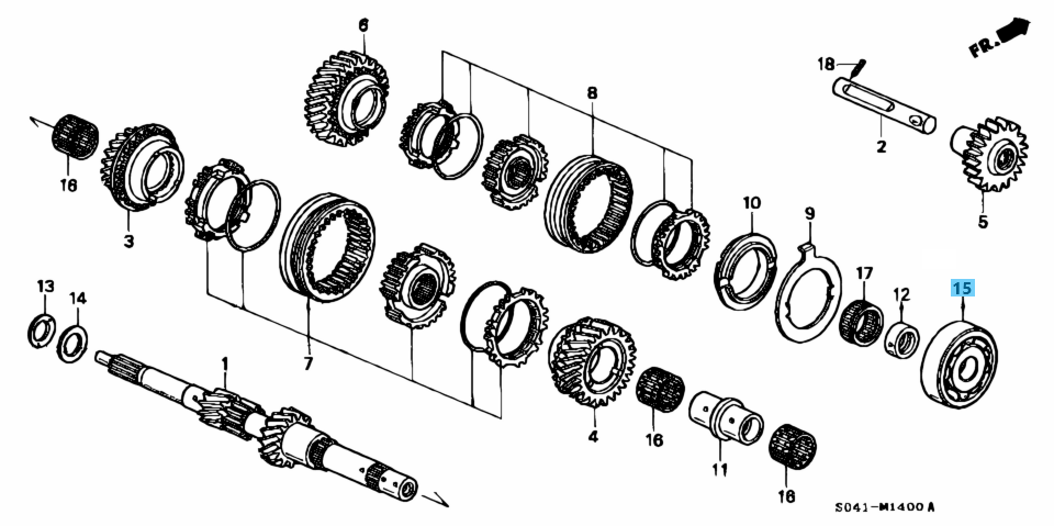 HONDA CIVIC INTEGRA DEL SOL Genuine Manual Transmission Mainshaft Bearing OEM